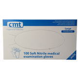 CMT Onderzoekshandschoen nitriel wit poedervrij maat L 100 Stuks