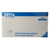 CMT Onderzoekshandschoen nitriel wit poedervrij maat L 100.00 Stuks