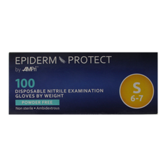 Epiderm Protect Nitriel onderzoekhandschoen poedervrij S blauw 100.00 Stuks