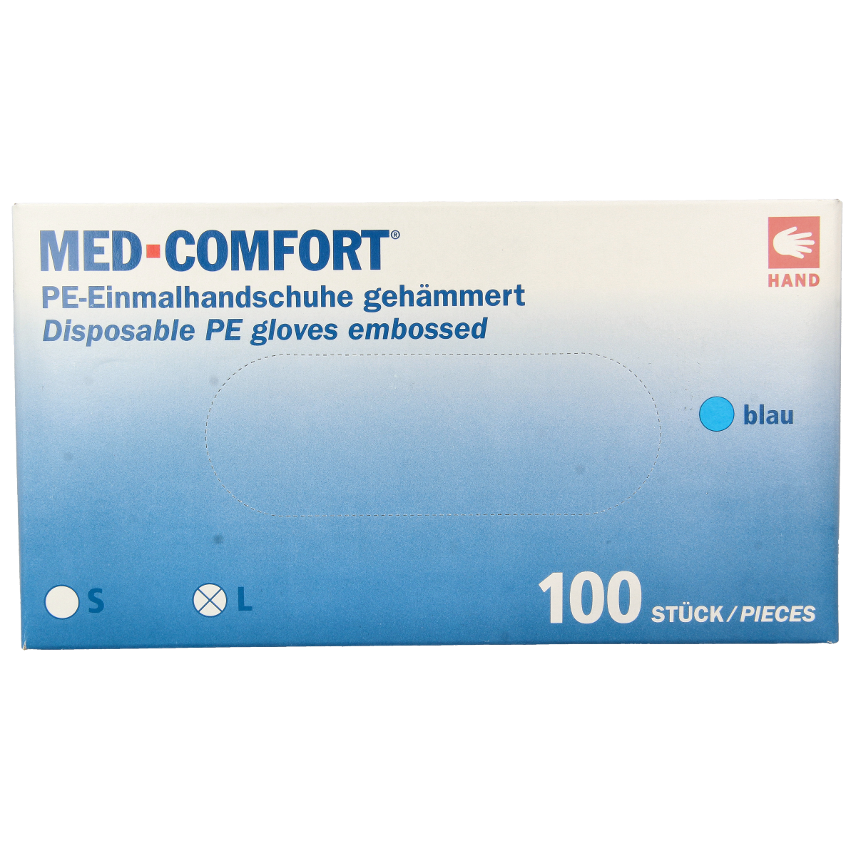 Med Comfort Handschoen PE geruwd blauw 100.00 Stuks