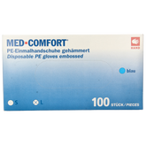 Med Comfort Handschoen PE geruwd blauw 100 Stuks