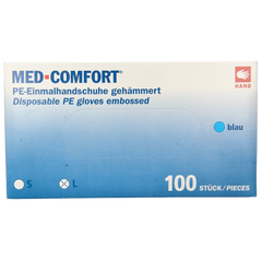 Med Comfort Handschoen PE geruwd blauw 100 Stuks
