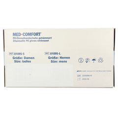 Med Comfort Handschoen PE geruwd blauw 100 Stuks