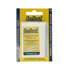 Duodent Tandenstoker hout fine/extra fine dubbelzijdig 100 Stuks