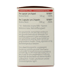 Vitals Biotine 500 mcg 100 Capsules