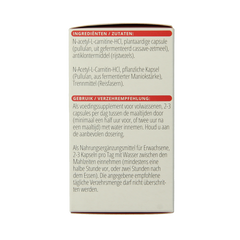 Vitals Acetyl-L-Carnitine 500mg 60 Vegetarische capsules