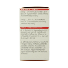 Vitals Acetyl-L-Carnitine 500mg 60 Vegetarische capsules