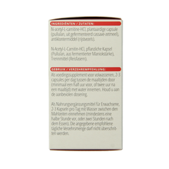 Vitals Acetyl-L-Carnitine 500mg 60.00 Vegetarische capsules