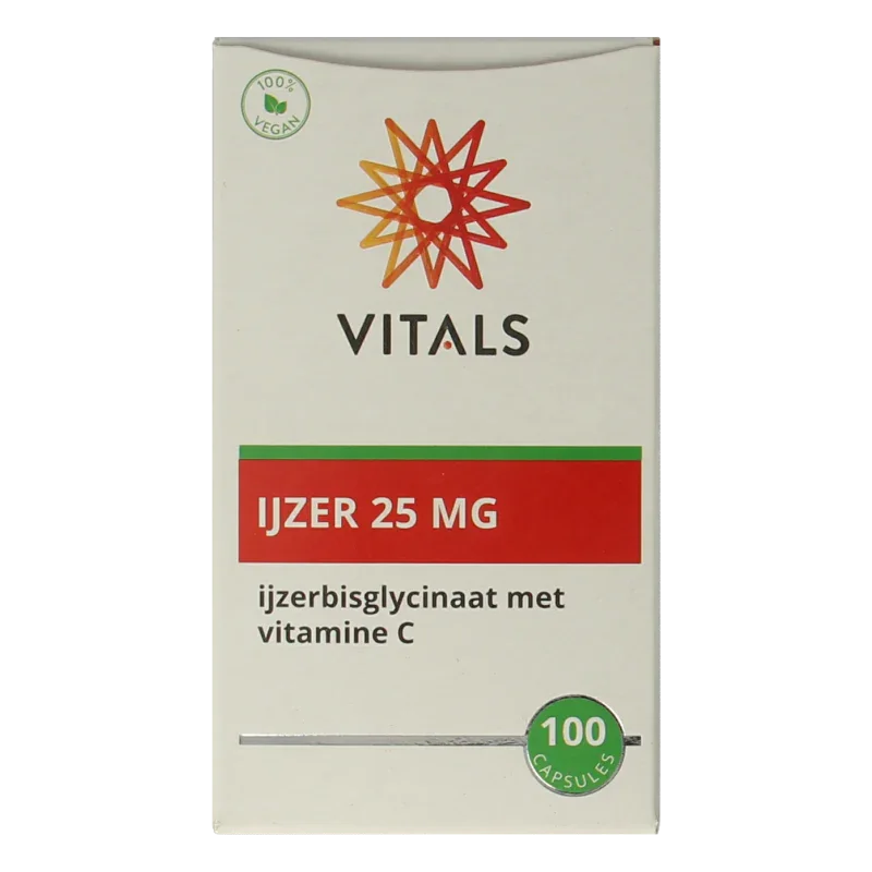 Vitals IJzer 25mg met vitamine C 100 Capsules
