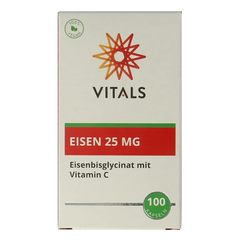 Vitals IJzer 25mg met vitamine C 100 Capsules