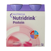 Nutridrink Protein aardbei 200ml 4 Stuks