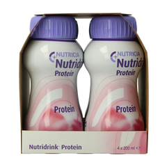 Nutridrink Protein aardbei 200ml 4 Stuks