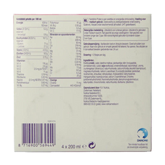 Nutridrink Protein aardbei 200ml 4 Stuks