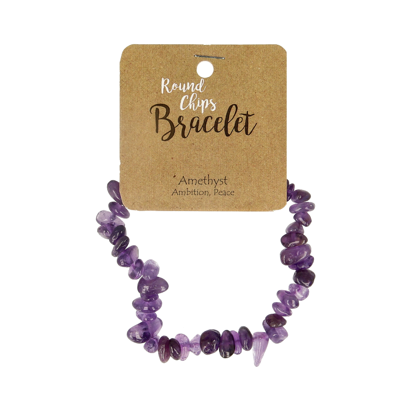 Steengoed Splitkralen armband amethyst op kaart 1 Stuks