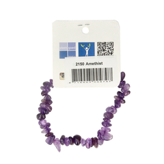Steengoed Splitkralen armband amethyst op kaart 1 Stuks