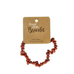 Steengoed Splitarmband jaspis rood 1 Stuks