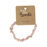 Steengoed Splitkralen armband roze kwarts op kaart 1 Stuks