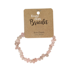 Steengoed Splitkralen armband roze kwarts op kaart 1 Stuks