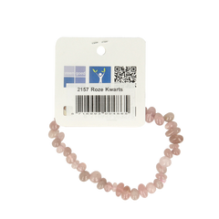 Steengoed Splitkralen armband roze kwarts op kaart 1 Stuks