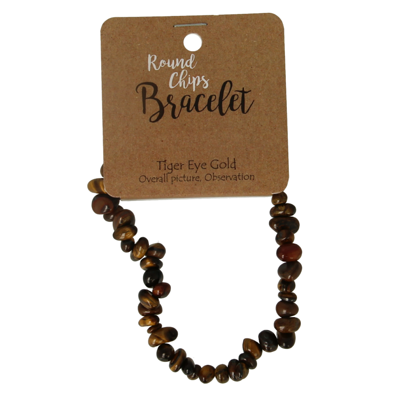 Steengoed Splitkralen armband tijgeroog op kaart 1 Stuks