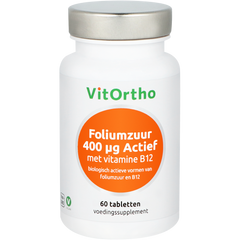 VitOrtho Foliumzuur 400 mcg met vitamine B12 60.00 Tabletten