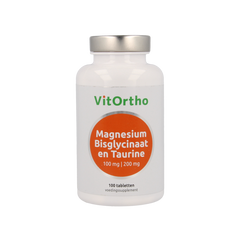 VitOrtho Magnesium bisglycinaat 100 mg en taurine 200 mg 100.00 Tabletten