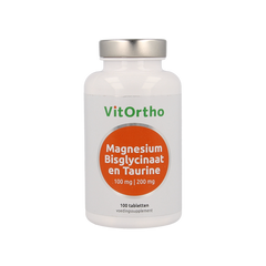 VitOrtho Magnesium bisglycinaat 100 mg en taurine 200 mg 100 Tabletten