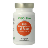 VitOrtho Zink bisglycinaat 15mg en koper 250mcg 60 Vegetarische capsules