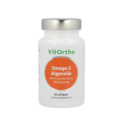 VitOrtho Omega-3 algenolie EPA 75mg DHA 150mg vegan 60 Vegetarische capsules
