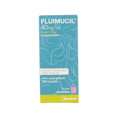 Fluimucil Drank 40mg/ml forte aardbei 200 Milliliter