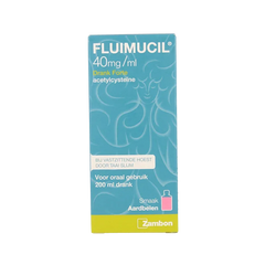 Fluimucil Drank 40mg/ml forte aardbei 200 Milliliter
