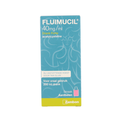 Fluimucil Drank 40mg/ml forte aardbei 200.00 Milliliter