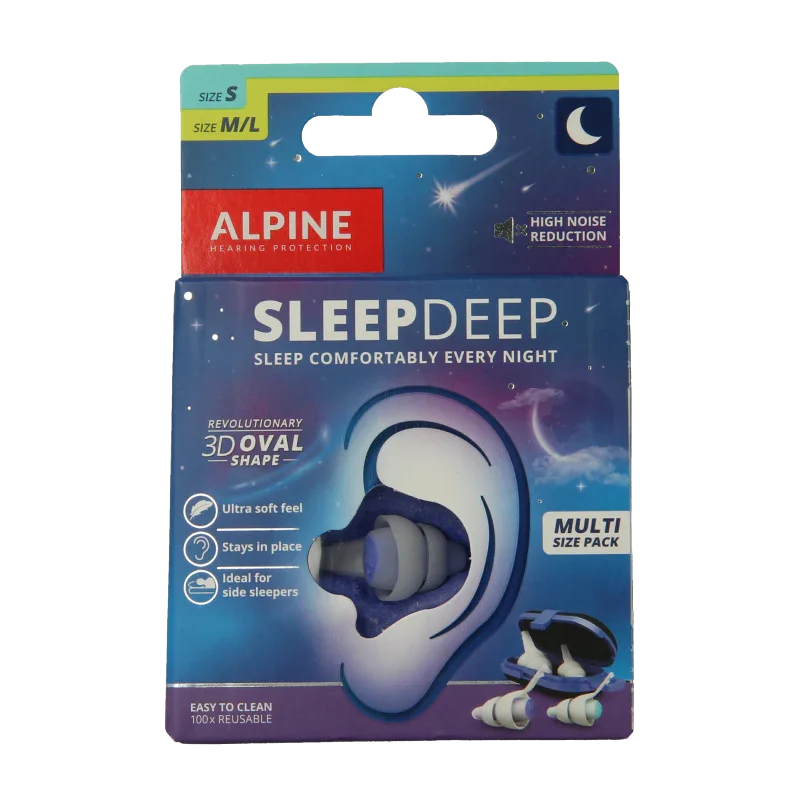Alpine Sleepdeep earplugs multi size pack 2 Paar