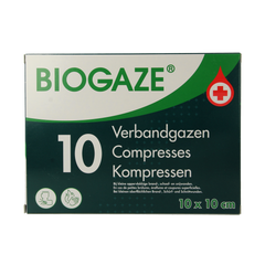 Biogaze Verbandgaas/kompres 10 x 10cm 10.00 Stuks