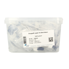 Spruyt Hillen Druppelflacon pipet 10 - 30ml blauw 100 Stuks