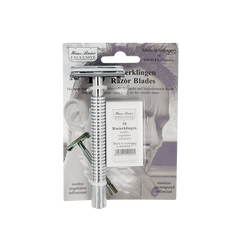 Hans Baier Veiligheidsscheermes chroom blister met 10 mesjes 1 Stuks