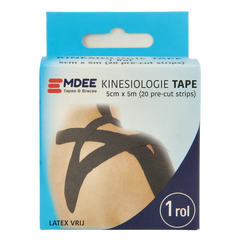 Emdee Kinesio tape zwart pre cut 1 Stuks