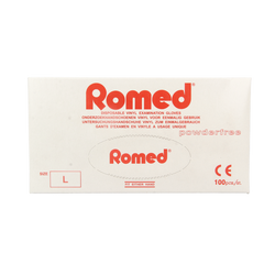 Romed Vinyl handschoen niet steriel poedervrij L 100.00 Stuks