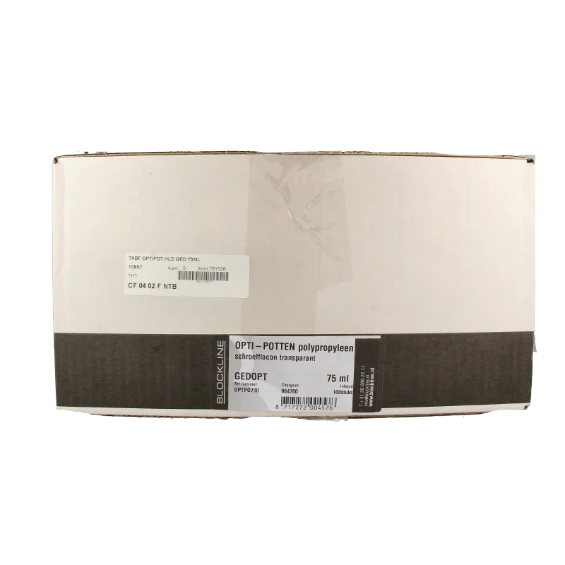 Blockland Tabletflacon optipot helder gedopt 75ml 108 Stuks