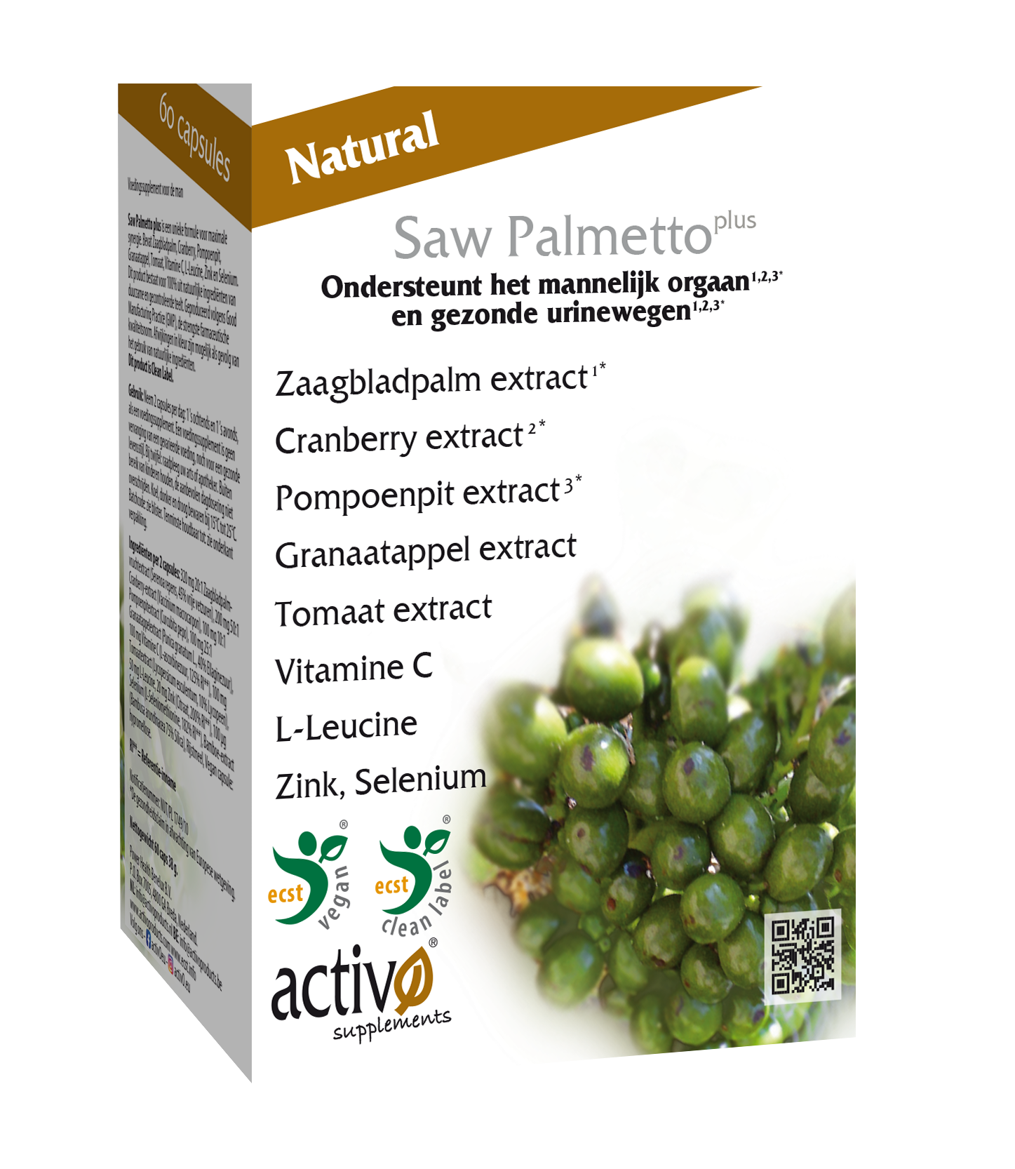 Activo Saw palmetto plus 60.00 Vegetarische capsules