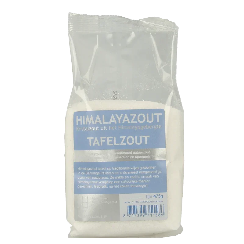 Esspo Himalayazout tafelzout wit fijn navulverpakking 475 Gram