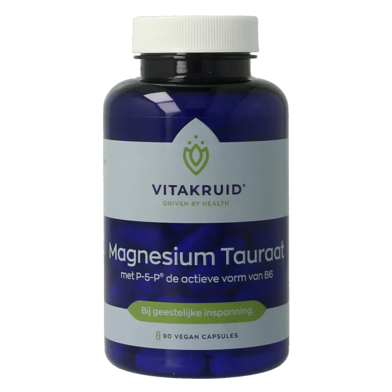Vitakruid Magnesium Tauraat met Vitamine B6 (P-5-P) 90 Vegetarische capsules