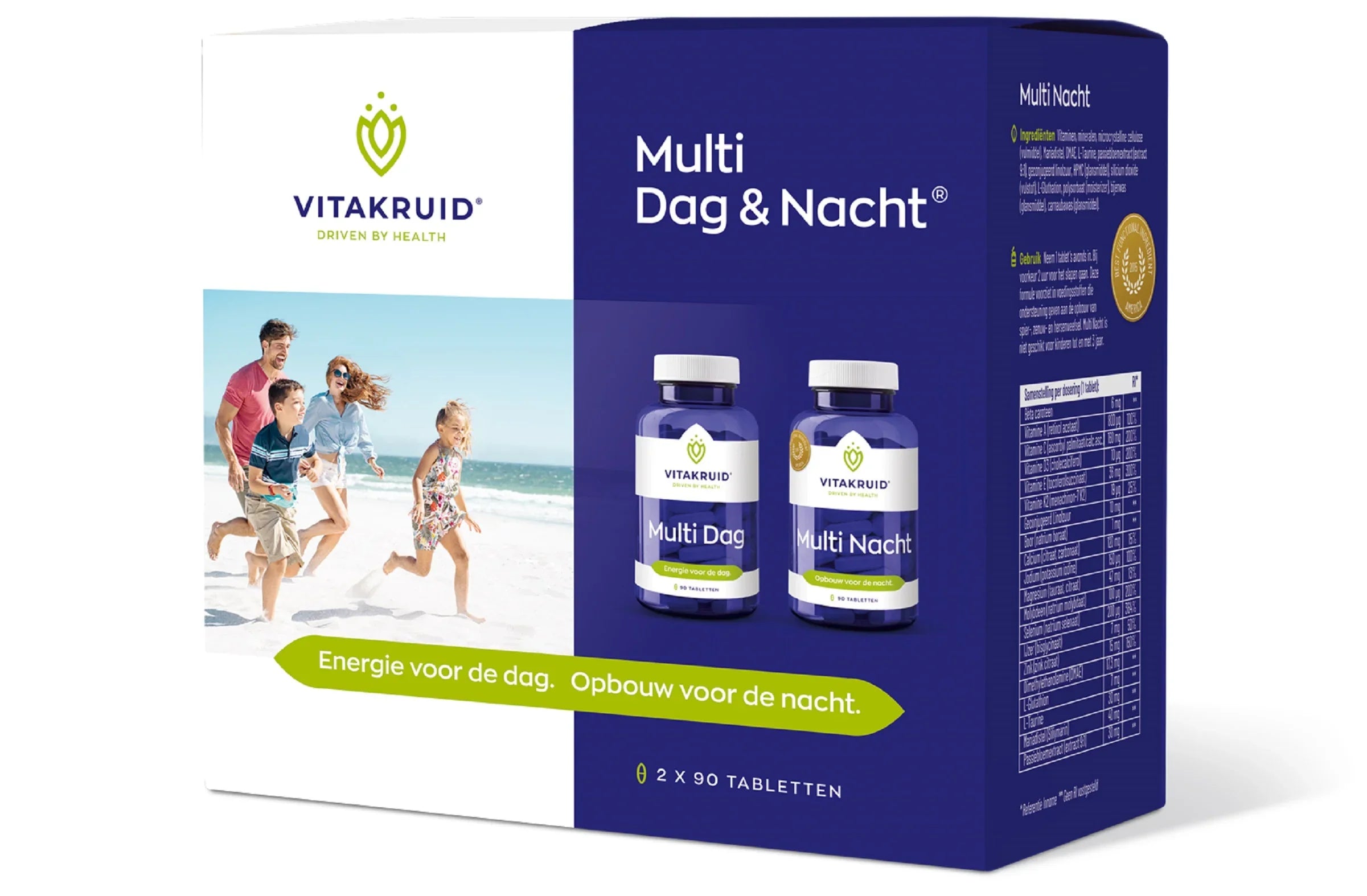 Vitakruid Multi Dag & Nacht 100% Vegan 2 x 90 180 Tabletten
