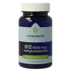 Vitakruid B12 5000 mcg Actief Methylcobalamine 60 Smelttabletten