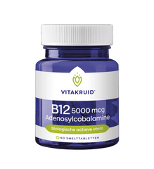 Vitakruid B12 5000 mcg Actief Adenosylcobalamine 60 Smelttabletten