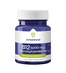 Vitakruid B12 5000 mcg Actief Adenosylcobalamine 60 Smelttabletten