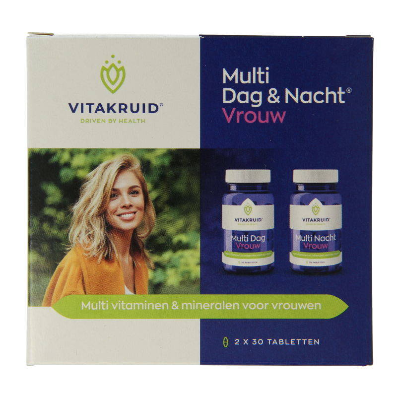 Vitakruid Multi Dag & Nacht Vrouw 100% Vegan 2 x 30 60 Tabletten