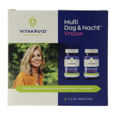 Vitakruid Multi Dag & Nacht Vrouw 100% Vegan 2 x 30 60 Tabletten
