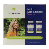 Vitakruid Multi Dag & Nacht Vrouw 100% Vegan 2 x 30 60 Tabletten