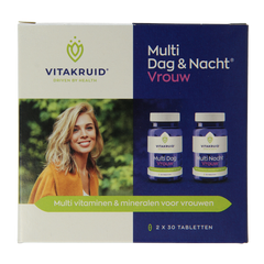 Vitakruid Multi Dag & Nacht Vrouw 100% Vegan 2 x 30 60 Tabletten